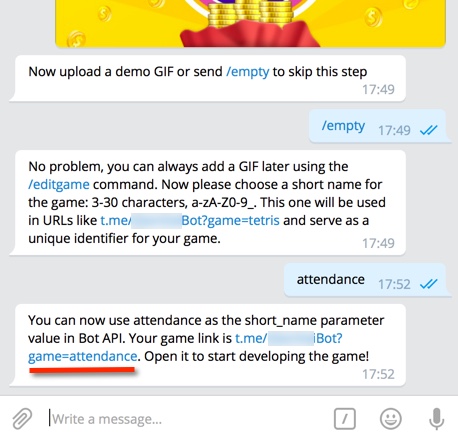 Telegram에 대한 화면 만들기 전보 그룹 체크인