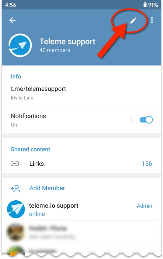 tap edit button on the top right of group admin view